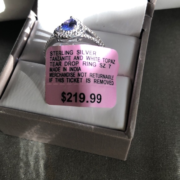 Tanzanite and White Topaz , Sterling Silver Ring 7 - Picture 5 of 6